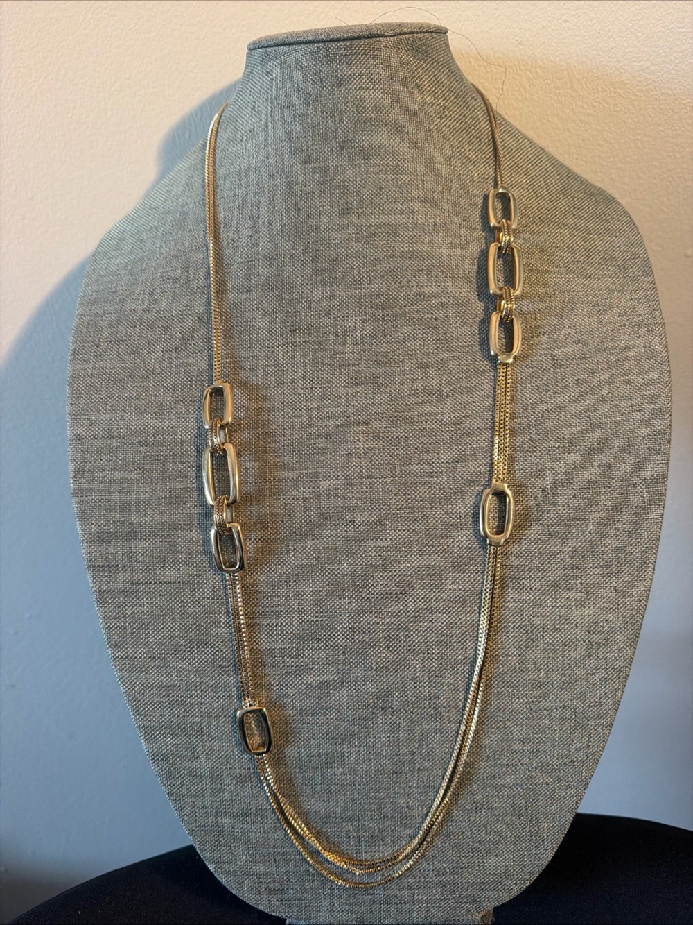 2 Dana Buchman Elegant Gold and Silver Link Long Necklaces- Women Jewelry